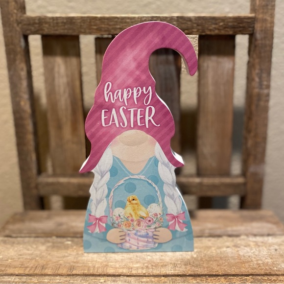 Easter Gnomes Signs For Tier Tray Decor Set Of 2, Happy Easter Gnomes Wood Signs - Picture 14 of 15